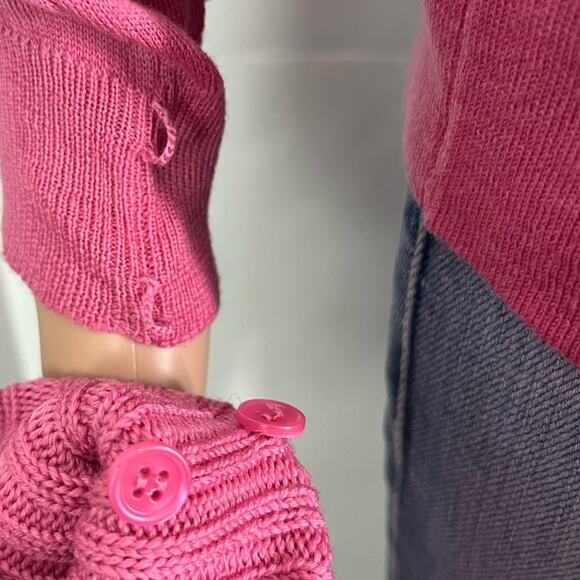 VIVETTA Yamada Pink Wool Crewneck Casual Sweater w/ Matching Gloves - Picture 8 of 12